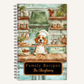 Beagle-Hund-Chef-Spiral-Rezeptbuch Notizblock (Vorderseite)