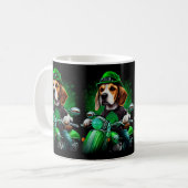 Beagle Hund Fahrrad St. Patrick's Day Kaffeetasse (Vorderseite Links)