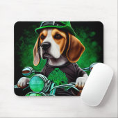 Beagle Hund Fahrrad St. Patrick's Day Mousepad (Mit Mouse)