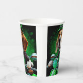 Beagle Hund Fahrrad St. Patrick's Day Pappbecher (Rechts)