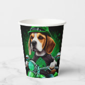 Beagle Hund Fahrrad St. Patrick's Day Pappbecher (Vorderseite)