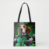 Beagle Hund Fahrrad St. Patrick's Day Tasche (Vorderseite)