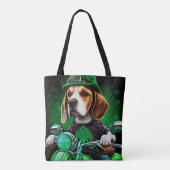 Beagle Hund Fahrrad St. Patrick's Day Tasche (Rückseite)