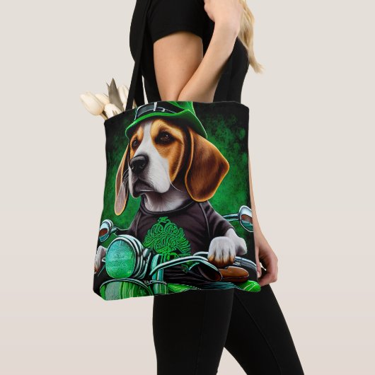 Beagle Hund Fahrrad St. Patrick's Day Tasche (Von Nahem)