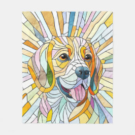 Beagle-Hund - farbenfrohe Mosaikkunst Fleecedecke