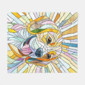 Beagle-Hund - farbenfrohe Mosaikkunst Fleecedecke (Vorderseite (Horizontal))