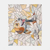 Beagle-Hund - farbenfrohe Mosaikkunst Fleecedecke (Vorderseite)