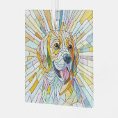 Beagle-Hund - farbenfrohe Mosaikkunst Ornament Aus Glas (Vorderseite links)