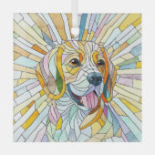 Beagle-Hund - farbenfrohe Mosaikkunst Ornament Aus Glas (Vorderseite)