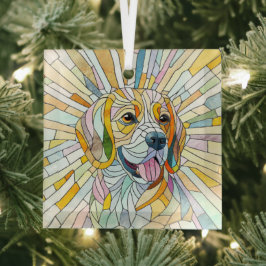 Beagle-Hund - farbenfrohe Mosaikkunst Ornament Aus Glas