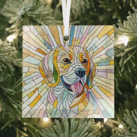 Beagle-Hund - farbenfrohe Mosaikkunst Ornament Aus Glas (Insitu)