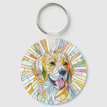 Beagle-Hund - farbenfrohe Mosaikkunst