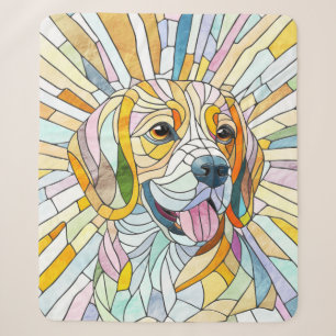 Beagle-Hund - farbenfrohe Mosaikkunst Sherpadecke