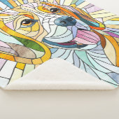 Beagle-Hund - farbenfrohe Mosaikkunst Sherpadecke (3/4)