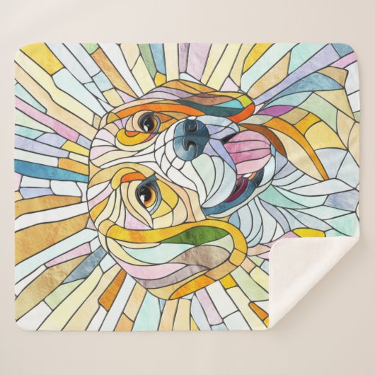 Beagle-Hund - farbenfrohe Mosaikkunst Sherpadecke (Vorderseite (Horizontal))