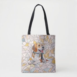 Beagle-Hund - farbenfrohe Mosaikkunst Tasche