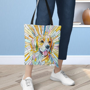 Beagle-Hund - farbenfrohe Mosaikkunst Tasche