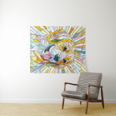 Beagle-Hund - farbenfrohe Mosaikkunst Wandteppich (Beispiel (Horizontal))