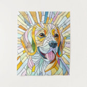 Beagle-Hund - farbenfrohe Mosaikkunst Wandteppich (Vorderseite)