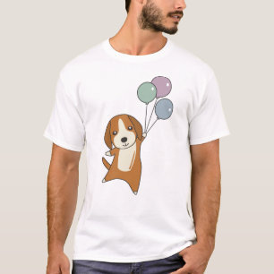 Beagle Hund fliegt mit Balloons T-Shirt