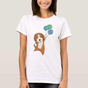 Beagle Hund fliegt mit Balloons T-Shirt
