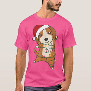 Beagle Hund Frohe Weihnachtsweih Lichter Niedliche T-Shirt