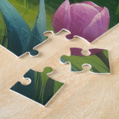 Beagle-Hund-Frühlingsblumen-Gemälde Puzzle (Seite)