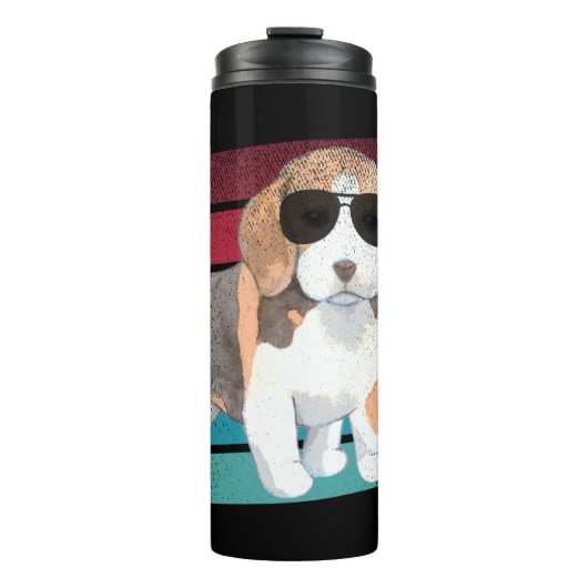 Beagle Hund Funny Mama Vater Kleidung Geschenk Thermosbecher (Vorderseite)