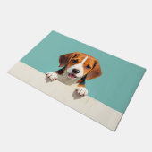 Beagle Hund Fußmatte Kunst (Schrägansicht)