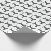 Beagle Hund Gelb und schwarze Gitterlinie Weiß Geschenkpapier (Ecke)