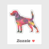 Beagle Hund Geo Silhouette Multi Aufkleber (Blatt)