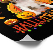 Beagle Hund glücklich Hallothanksmas Halloween Tha Poster (Ecke)