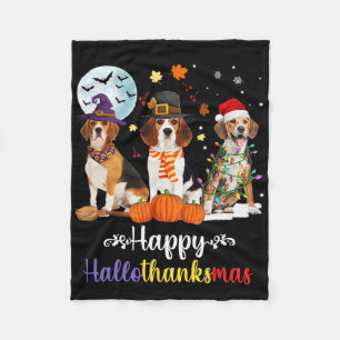 Beagle Hund Halloween Frohe Weihnachtsfeier Hallot Fleecedecke