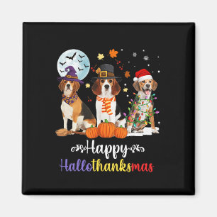 Beagle Hund Halloween Frohe Weihnachtsfeier Hallot Magnet