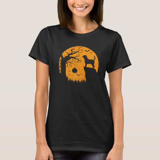 Beagle Hund Halloween Hexenkostüm gestylter Beagle T-Shirt (Vorderseite)