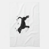 Beagle Hund � Halloween Mond Silhouette Oversized  Geschirrtuch (Vertikal)