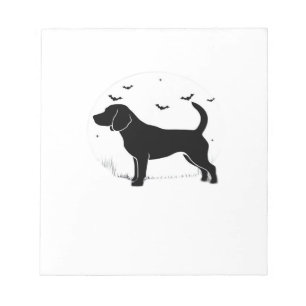 Beagle Hund � Halloween Mond Silhouette Oversized  Notizblock