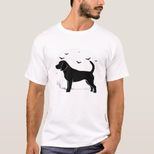 Beagle Hund � Halloween Mond Silhouette Oversized T-Shirt