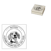 Beagle Hund Haustiere Foto rund Gummistempel (Stempel)