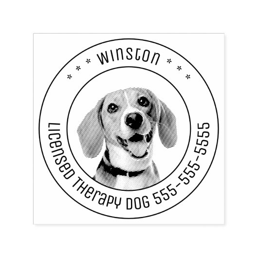 Beagle Hund Haustiere Foto rund Permastempel (Design)