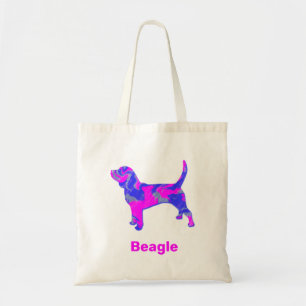 Beagle Hund heiß rosa und blau Tragetasche