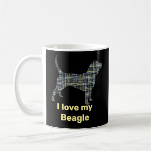 Beagle Hund Hund Gelb- und Schwarz-Gitter Linie Kaffeetasse