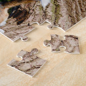 Beagle Hund-Hund-Howling auf einem Log-Puzzle Puzzle (Seite)