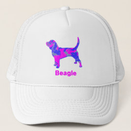 Beagle Hund Hund Niedlich rosa Silhouette Custom Truckerkappe