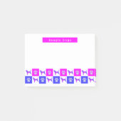 Beagle Hund Hund & Paw Hot Pink & Blue Post-it Klebezettel (Vorderseite)