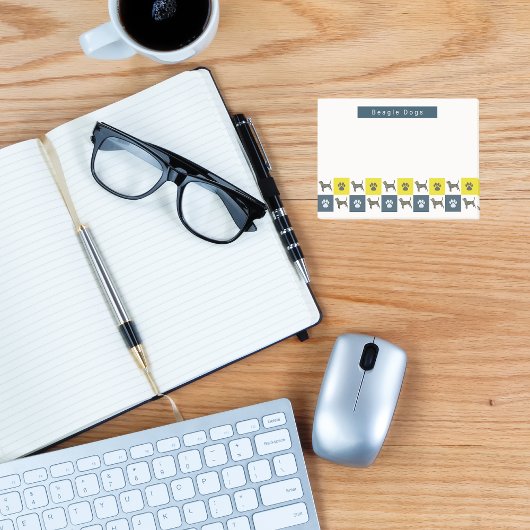 Beagle Hund Hund & Pfoten Gelb & Blau Gitter Post-it Klebezettel