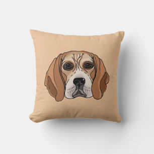 Beagle-Hund-Illustrationskissen Kissen