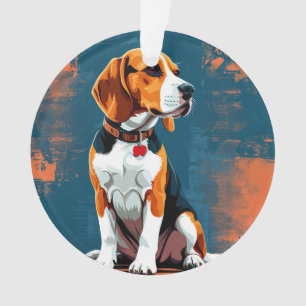 Beagle Hund im Abstrakten Hintergrund Ornament