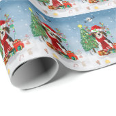 Beagle Hund im Schnee mit Weihnachtsgeschenken Geschenkpapier (Rolleneckpunkt)