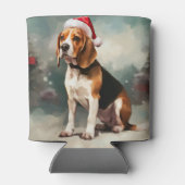 Beagle Hund im Schnee Weihnachten Dosenkühler (Rückseite)